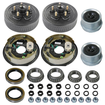 Solidspare 5 on 4.5 Trailer Hub Drum with Electric brakes 10"X2-1/4" Kits For 3500 lbs axle