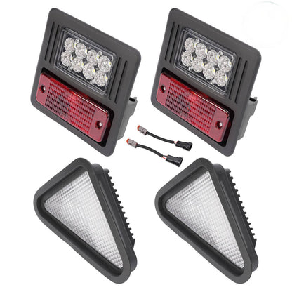 Solidspare 4x LED Headlight Tail Exterior Light Kit For Bobcat Skid Steer Loader