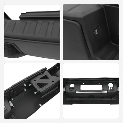 Solidspare Black Rear Step Bumper without Sensor Hole For 14-18 Chevy Silverado Sierra 1500