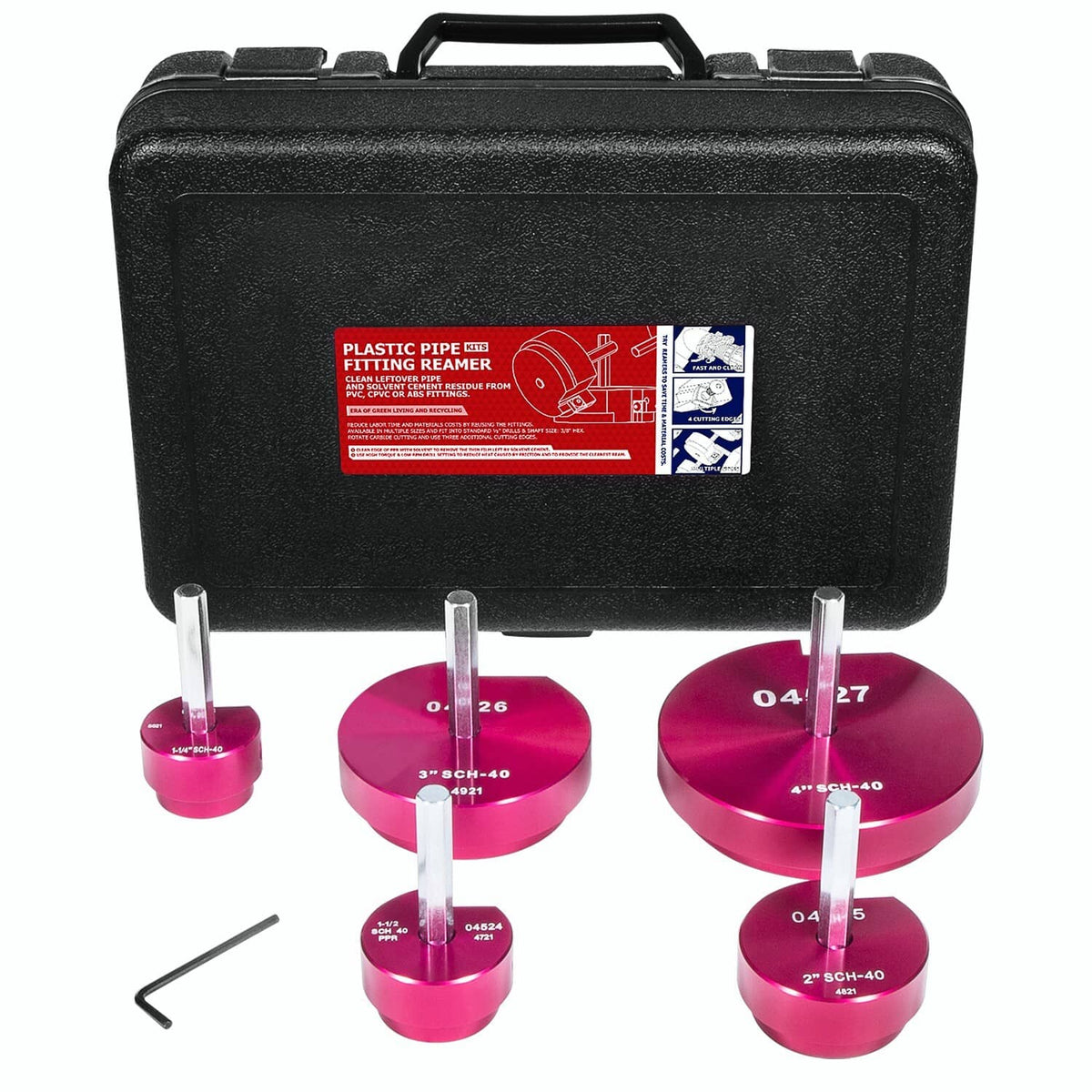Solidspare 04520 for PPRK5 Plastic Pipe Fitting Reamer Kit fit into standard 1/2" drills