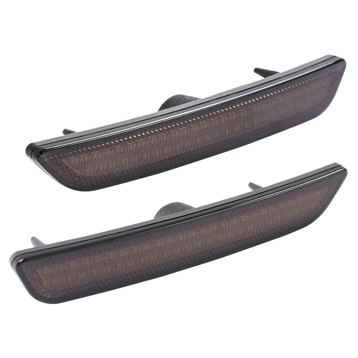 Solid Spare 2XLED Front Bumper Side Marker Light Smoke Lens Amber For Ford Mustang 2010-2014