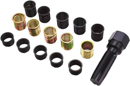 Solid Spare 16pc Spark Plug Thread Repair Rethreading Tool Kit M16 Threaded Coil Insert