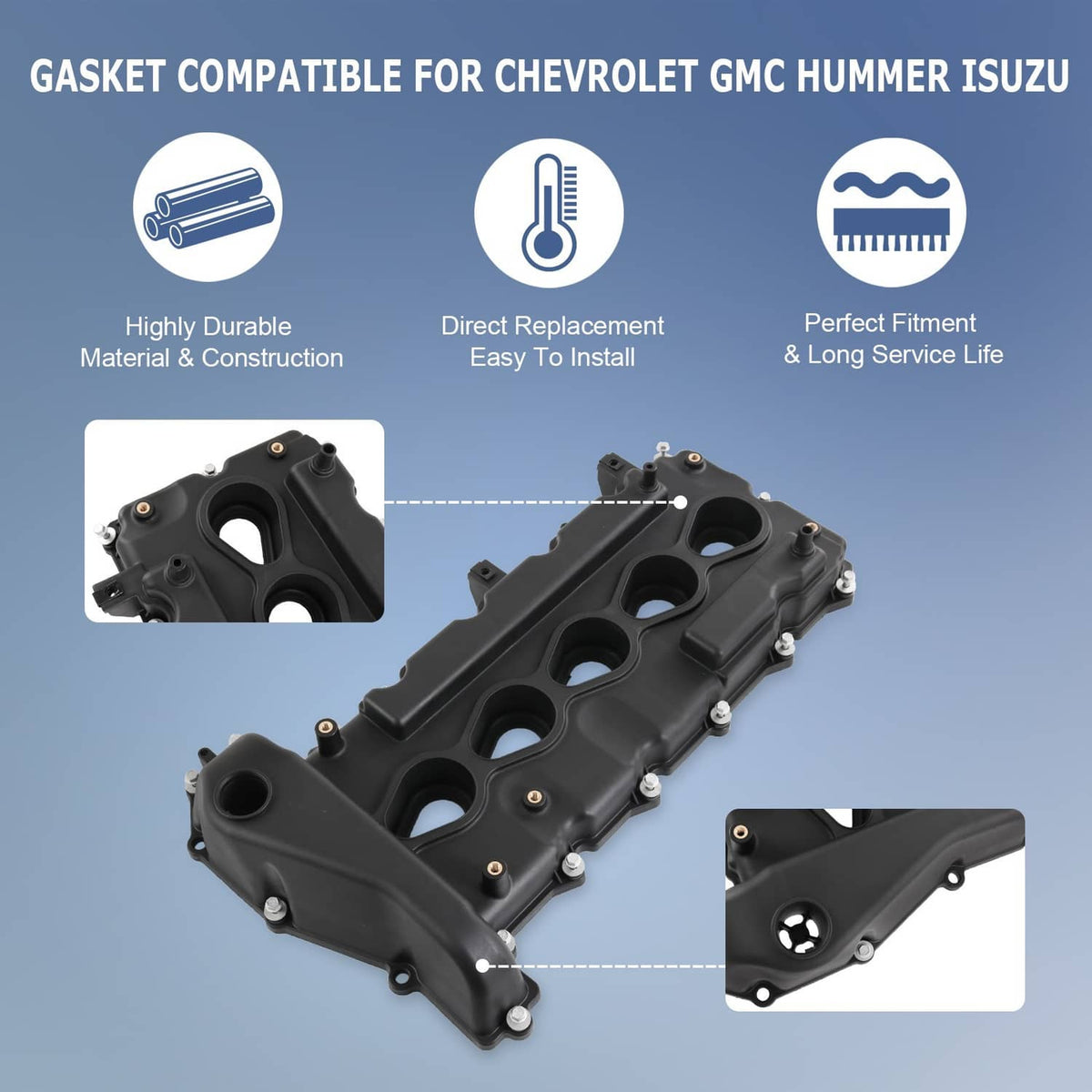 Solidspare Valve Cover For 2004-2006 Chevrolet Colorado GMC Canyon 06 Hummer H3 Isuzu I-350