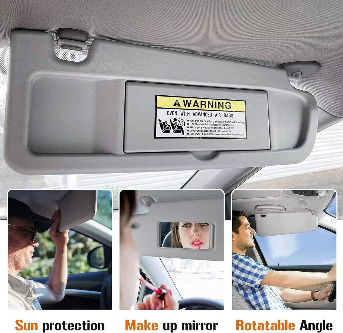 Solidspare Right Sun Visor Passenger Side For Honda Civic 2006-2011 Grey 83230-SNA-A01ZC