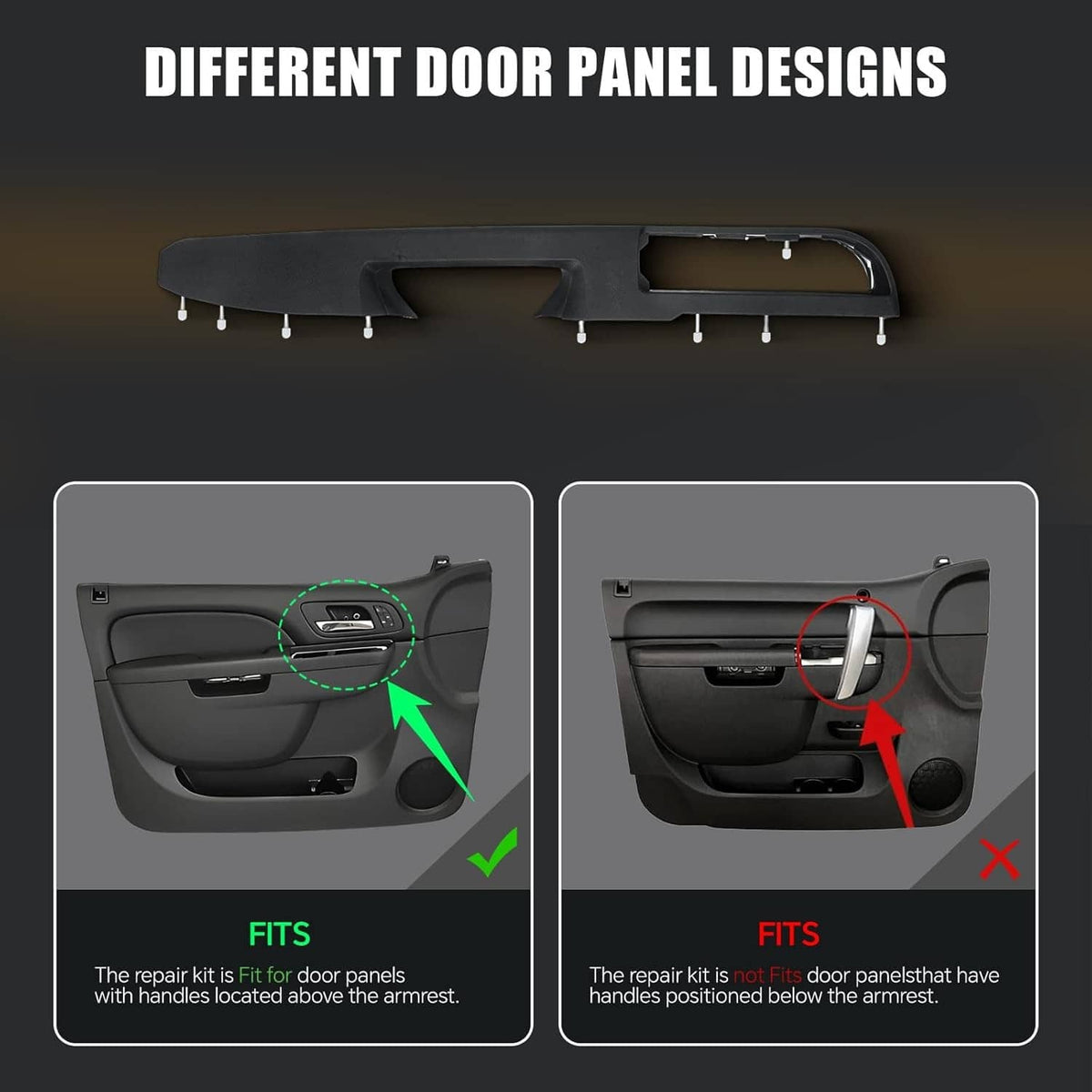 Solidspare Driver Door Panel Handle Armrest Repair For 2010-2014 Chevy GMC Tahoe Silverado