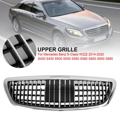Fit 2014-2020 Mercedes Benz S-Class W222 S450 Chrome Front Grille MayBach W/ACC