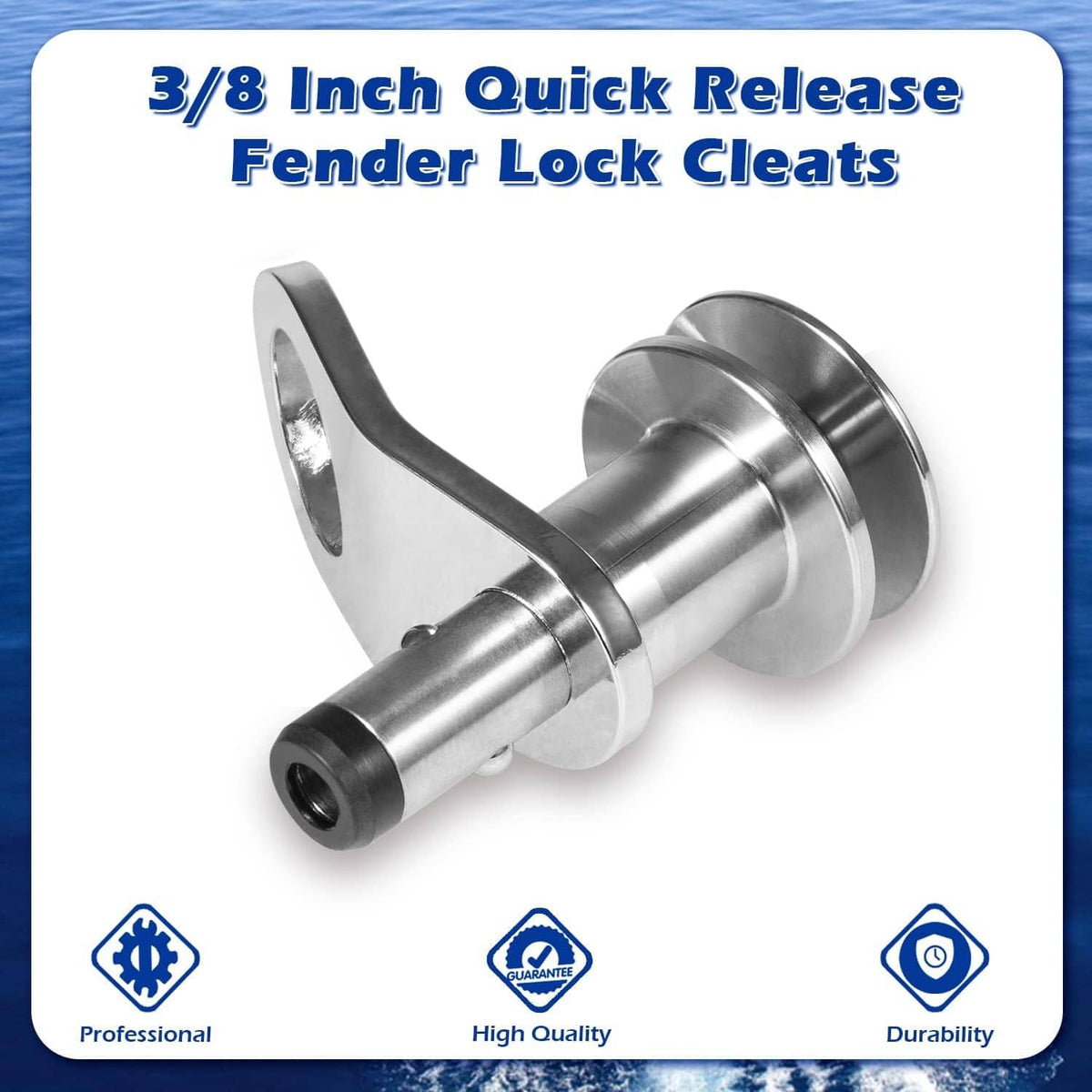 Solidspare 3/8'' Marine Stainless Steel Quick Release Boat Fender Holder Kit Boat Rope