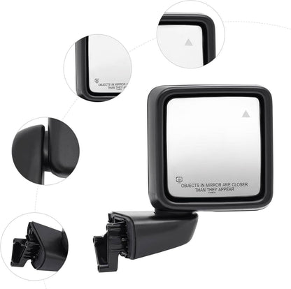 Solidspare New Rear Mirror w/Blind Spot Left+Right Side For 2018-25 Jeep Wrangler Gladiator