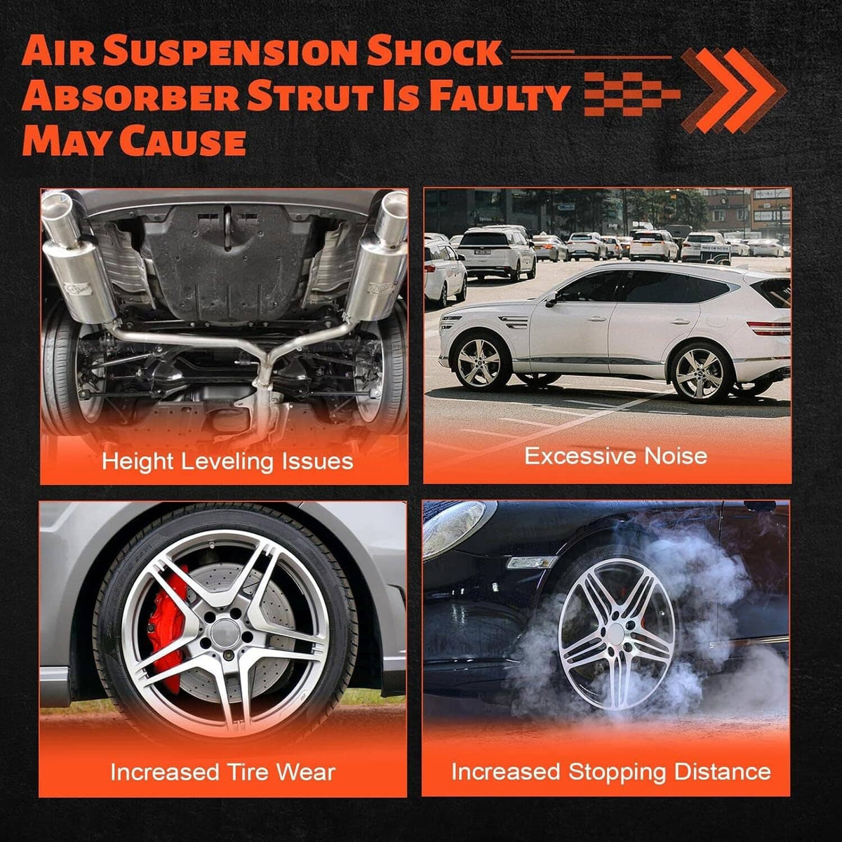 Solidspare Pair Front Air Suspension Shock Struts w/ADS For Mercedes W166 X166 GL450 GLS550