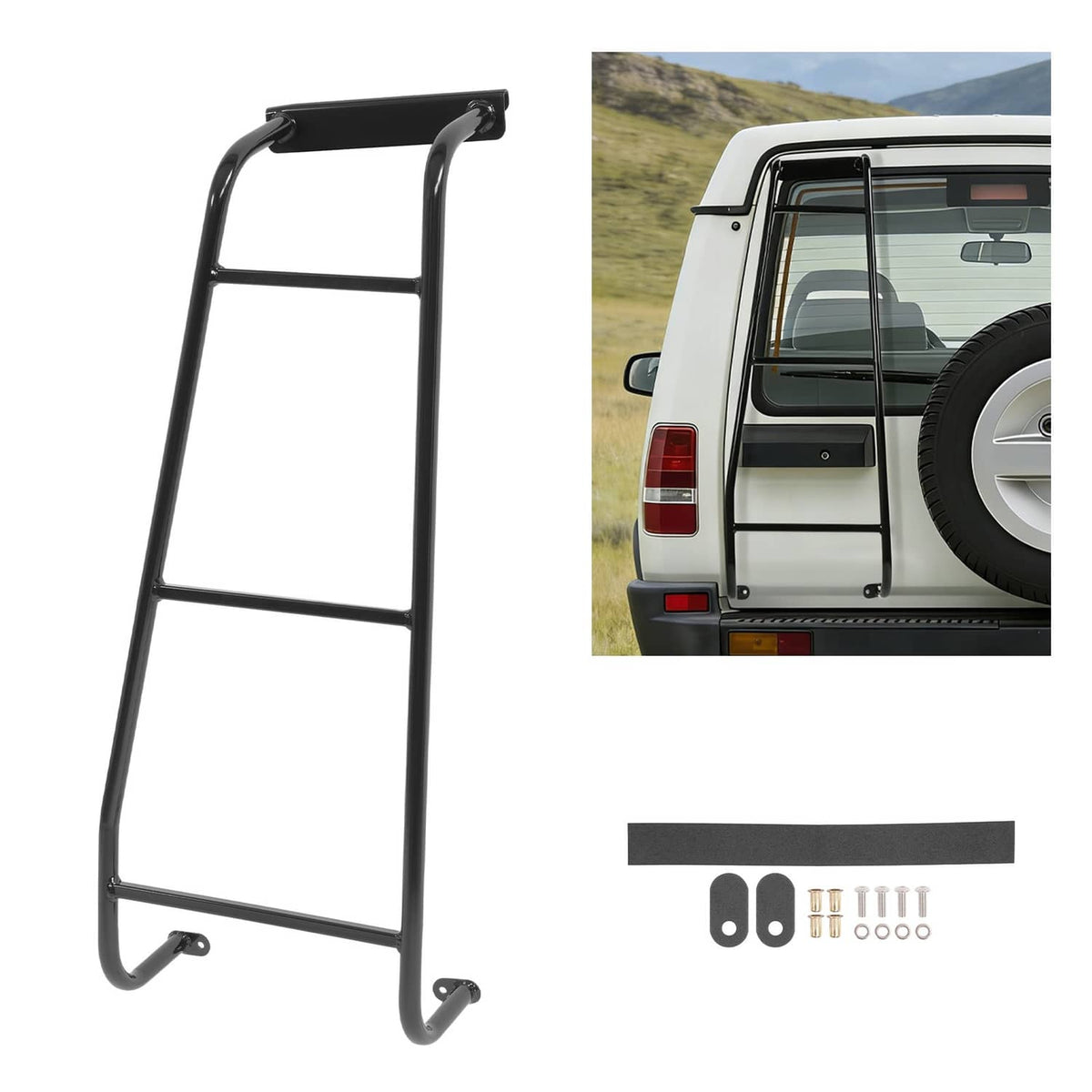 Solid Spare Steel Rear Access Roof Rack Ladder For Land Rover Discovery Series 1 & 2 94-04