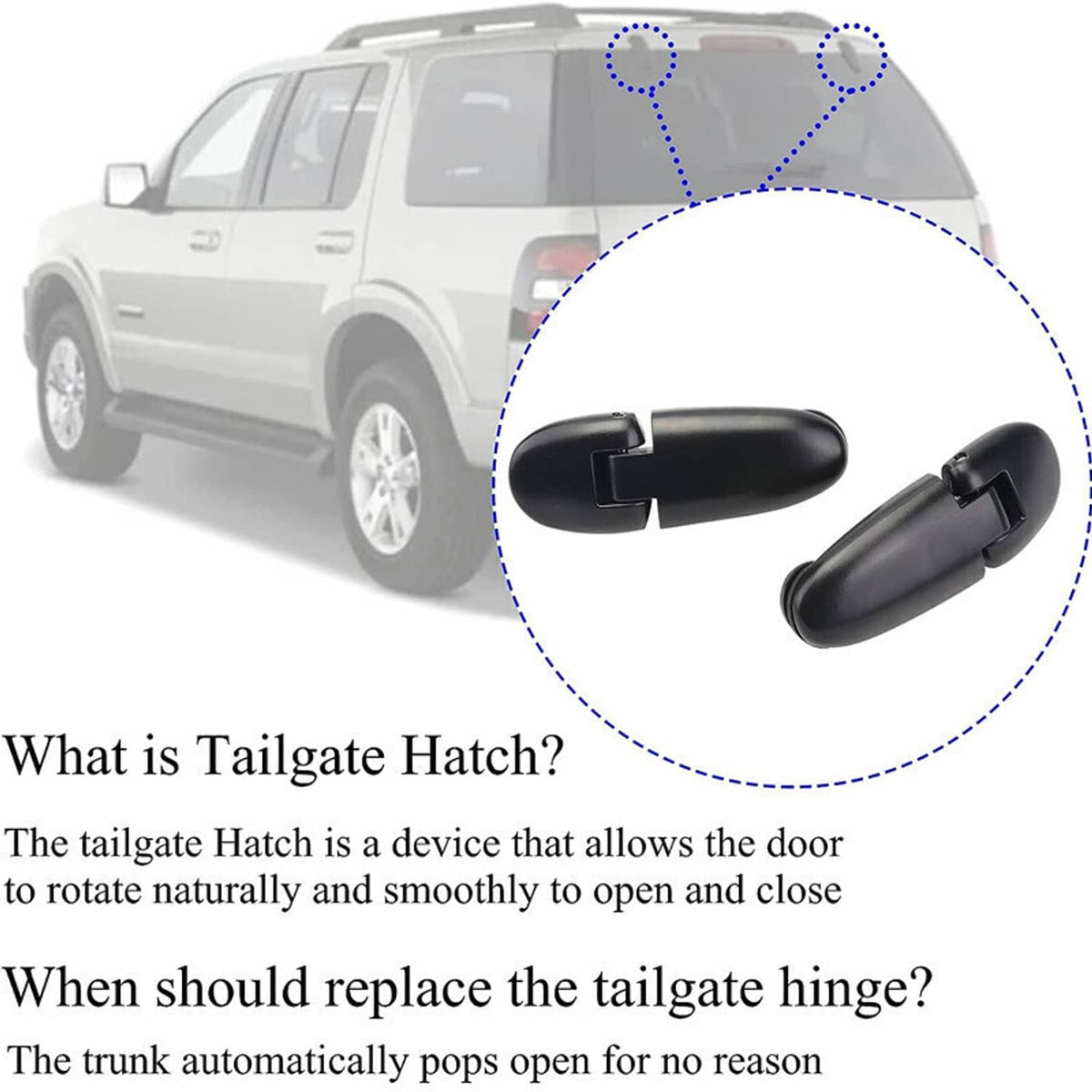 Solidspare Pair Rear Back Door Tail Gate Glass Window Hatch Hinge For Ford Explorer Sport