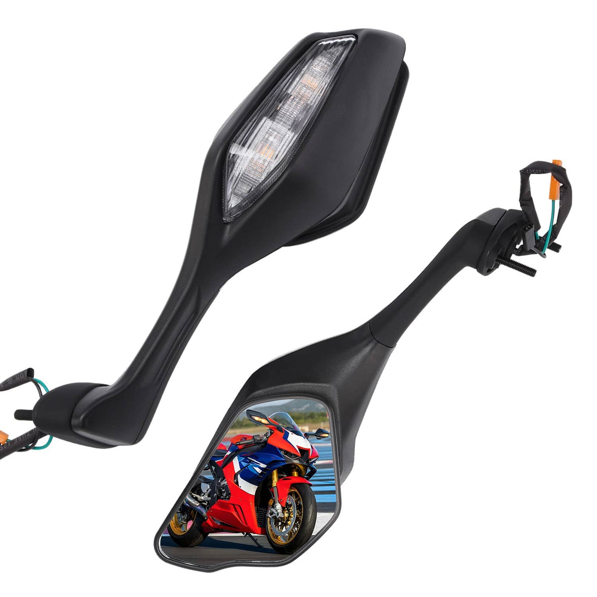Solidspare Side Mirrors LED Turn Signal Fit For 2017-2025 2024 Honda CBR 1000RR CBR1000RR
