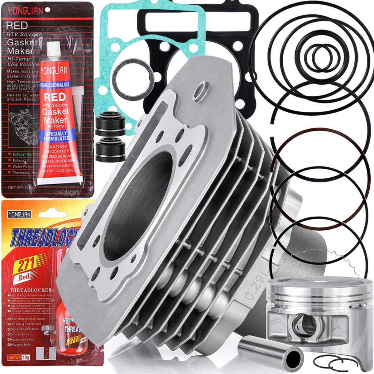 Solidspare Cylinder Barrel Piston Gasket Kit for Kawasaki Prairie KVF300A KVF300B 1999-2002