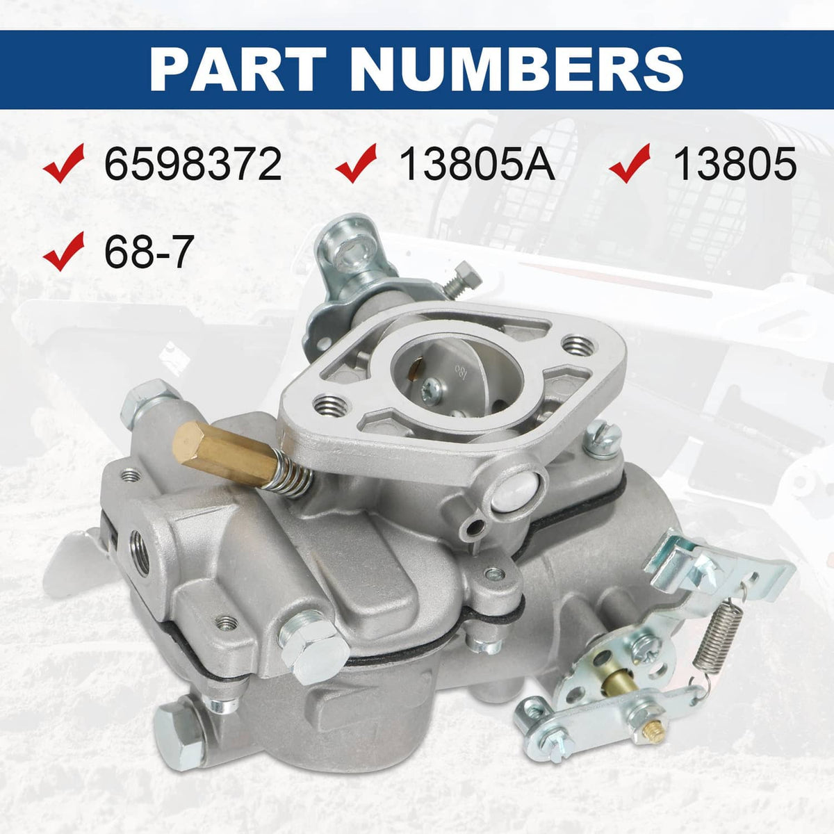 Solidspare NEW Carburetor For Zenith 13805 For Ford 1.6L Clark Bobcat Skid Steer 6598372