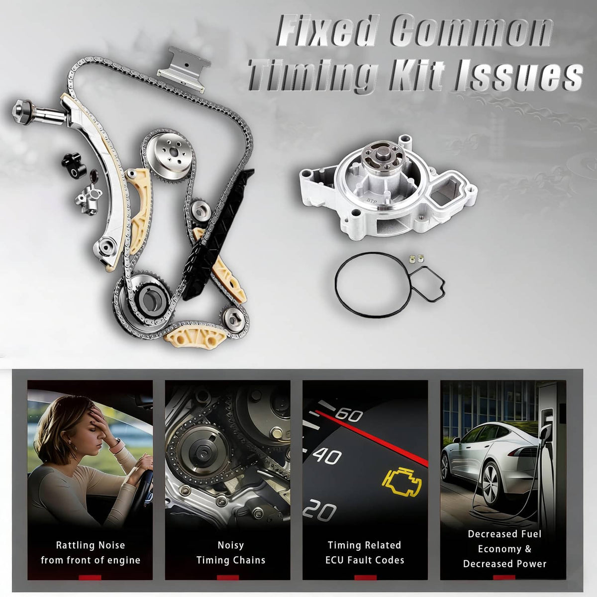 Solidspare Timing Chain Kit Water Pump For 2010-2015 Chevrolet Equinox GMC 2.4L 12624936