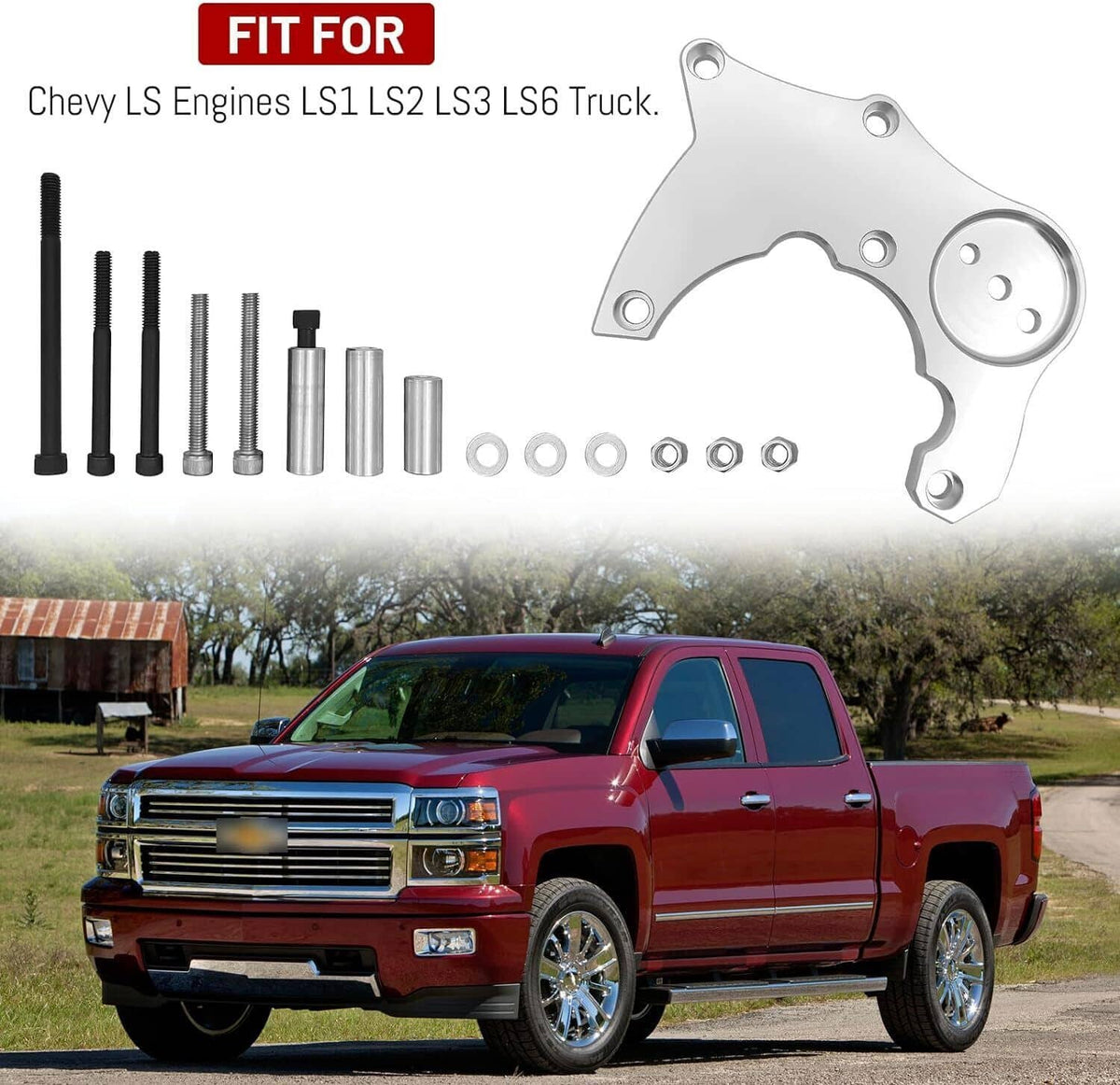 Solidspare LS R4 High Mount A/C Bracket Replacement For LS1 LS2 LS3 LS6 Vortec Truck LQ AC