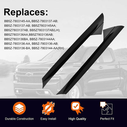 Solidspare Windshield Outer Trim Pillar Molding RH+LH Side Fit For 2011-2019 Ford Explorer