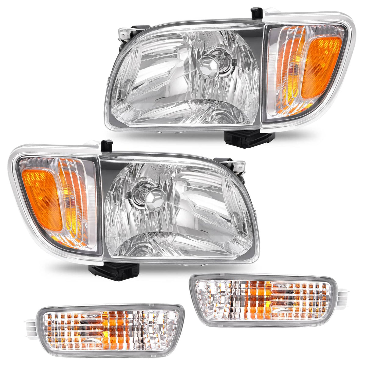 Solid Spare Pair Headlights Corner Signal Lights Lamp w/All Bulbs For Toyota Tacoma 2001-04