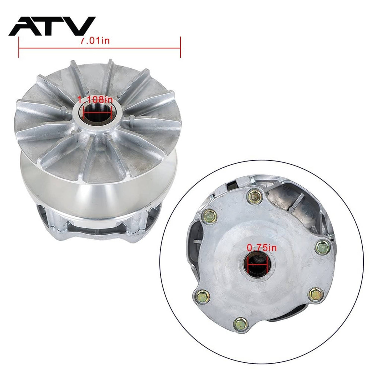 Solidspare Primary Drive Clutch Assembly For Polaris Sportsman 400 2001-2005/ 500 1996-2013