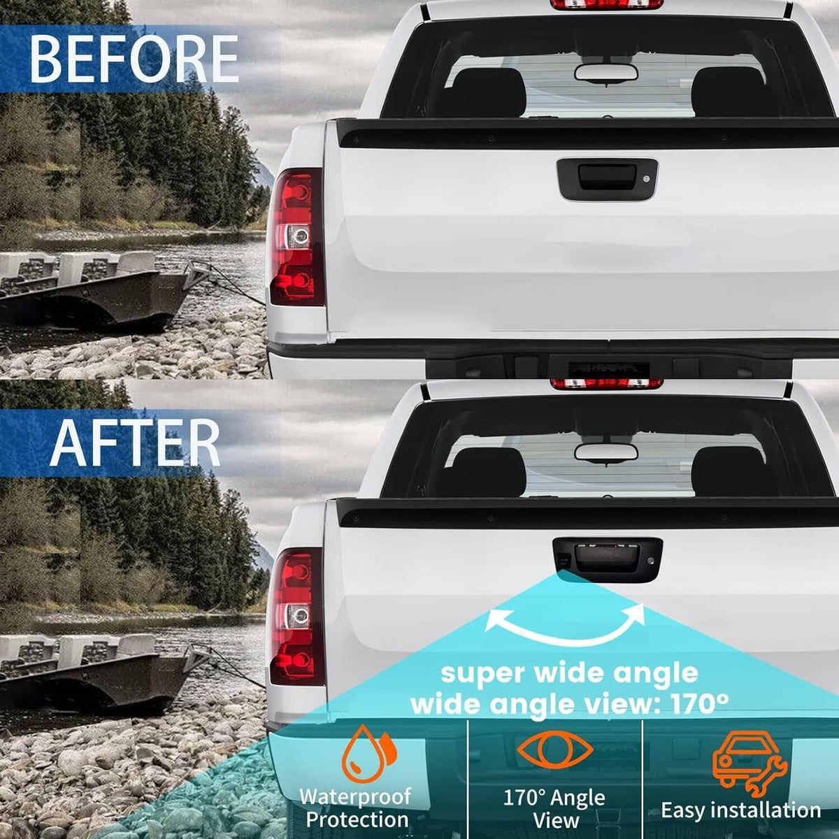 Solidspare Backup Camera & Rear Latch Tailgate Handle For 2009-17 Dodge Ram 1500 2500 3500