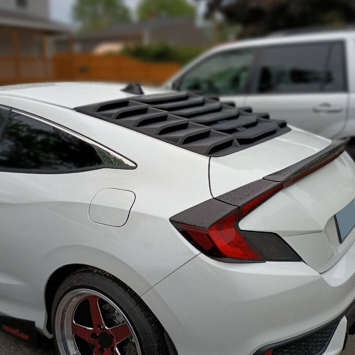 Solid Spare Fits 16-20 Honda Civic 2Dr Coupe Rear Window Scoop Louver Sun Guard Shade Cover