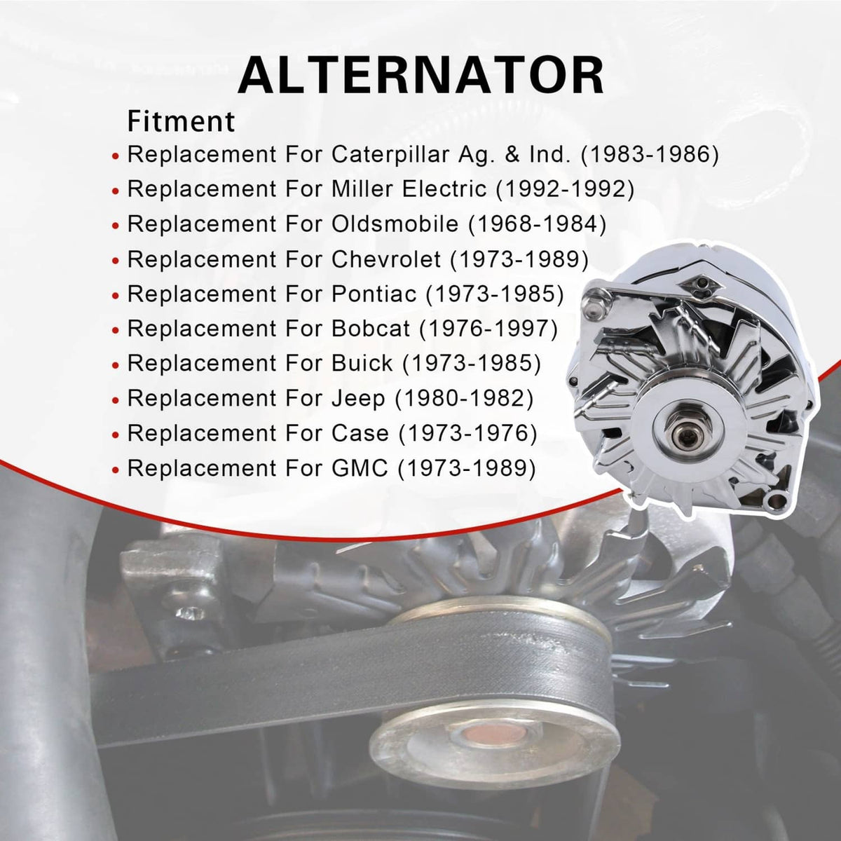 Solidspare Chrome Alternator For SBC BBC Chevy GM 1 Wire Street Rod-High Output ADR0335-C