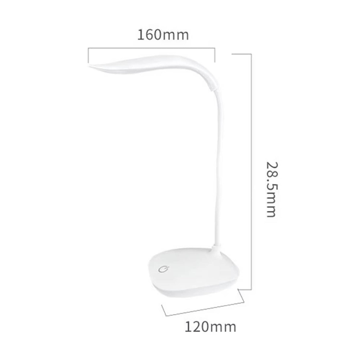 Solid Spare USB LED Desk Light Dimmable Bedside Reading Lamp Rechargeable Touch Control US
