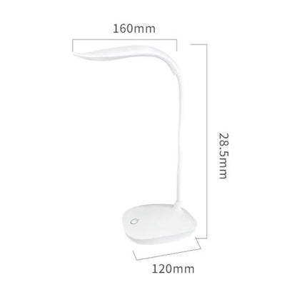 Solid Spare USB LED Desk Light Dimmable Bedside Reading Lamp Rechargeable Touch Control US