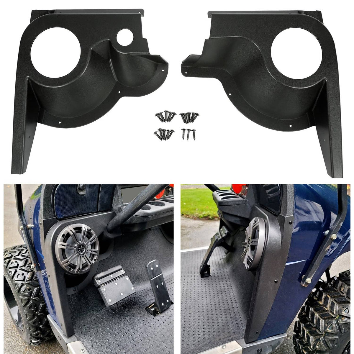 Solidspare For EZGO TXT Golf Cart Speaker Pods Fits 6.5" Speakers Audio Stereo Housings