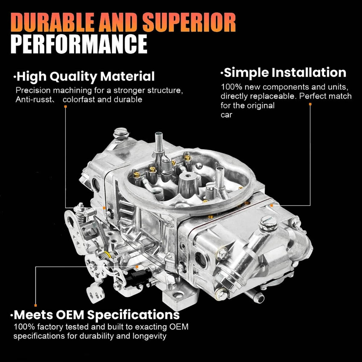 Solidspare For Holley Quick Fuel BR-67199 650CFM Performance Carburetor Race Double Pumper