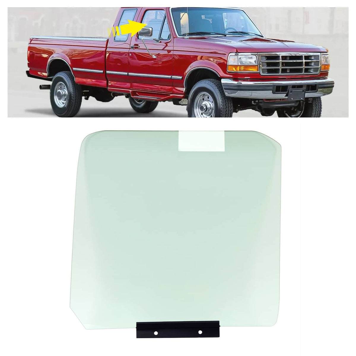 Solid Spare For Ford F-150 F-250 F-350 Bronco 87-97 Door Window Glass Front Passenger Side