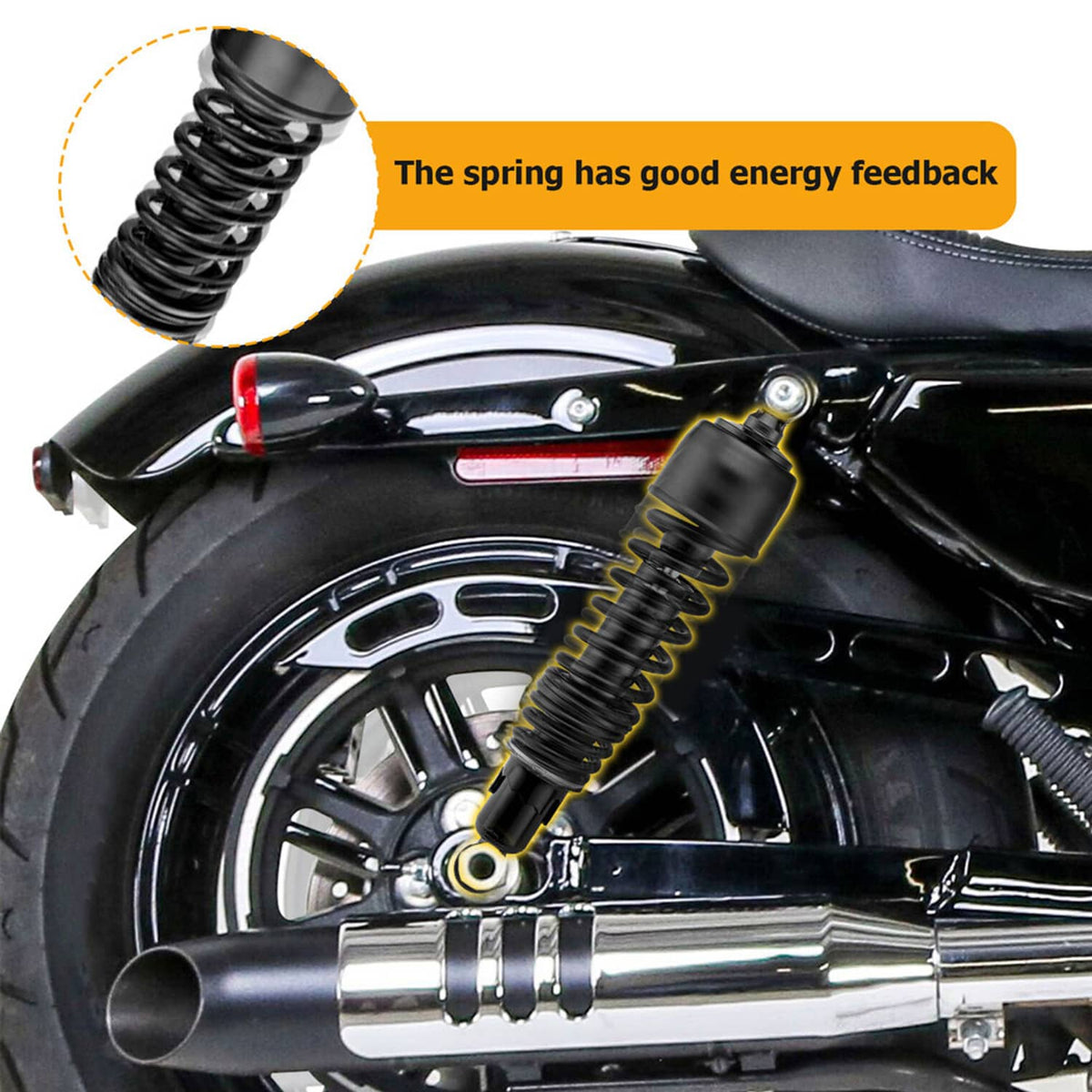 Solidspare Pair 13" Rear Suspension Shocks for 1984-2024 Harley Touring Road King Glide CVO