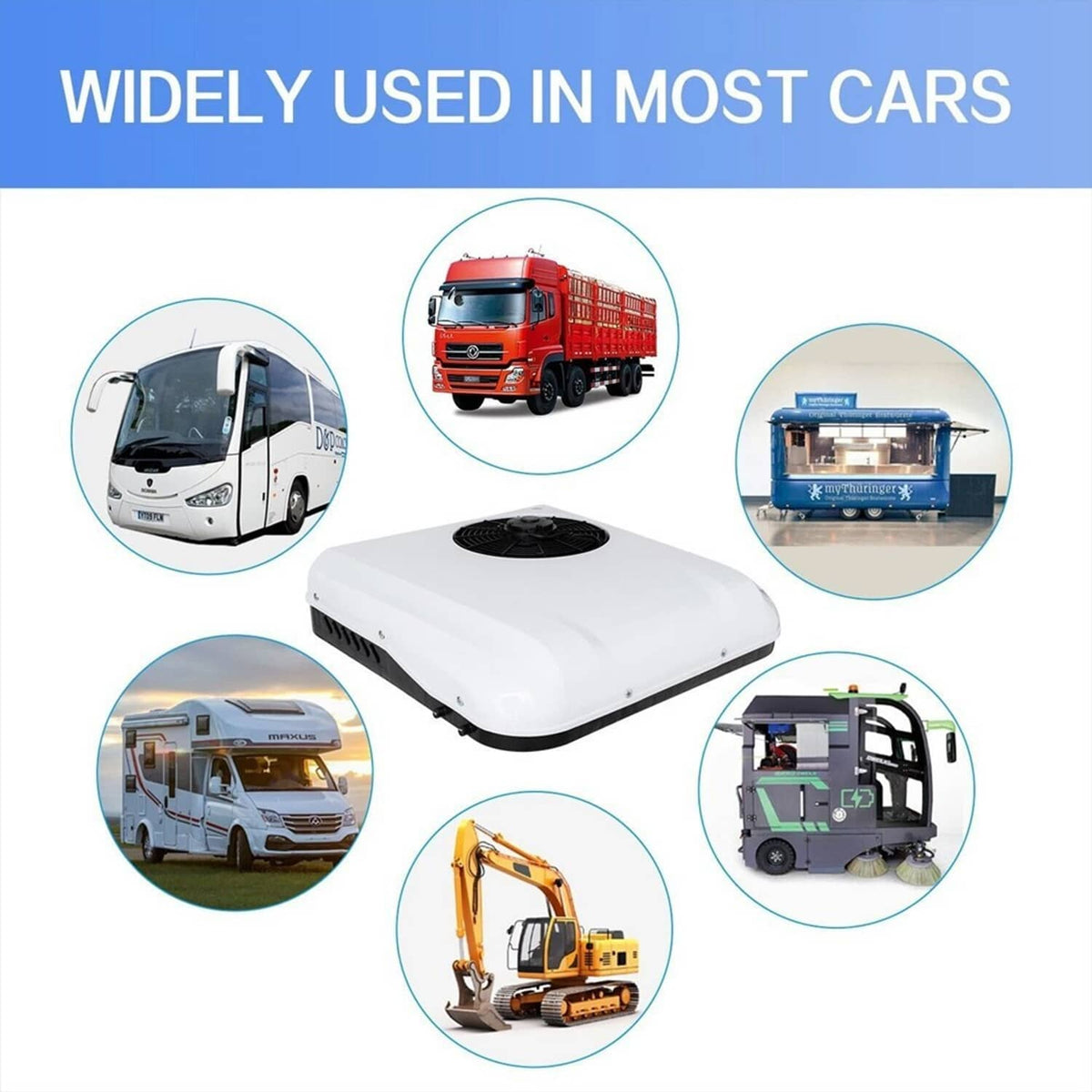 Solidspare 48V For Trailer Motorhome 11000 BTU RV Rooftop Air Conditioner A/C Unit Cooling