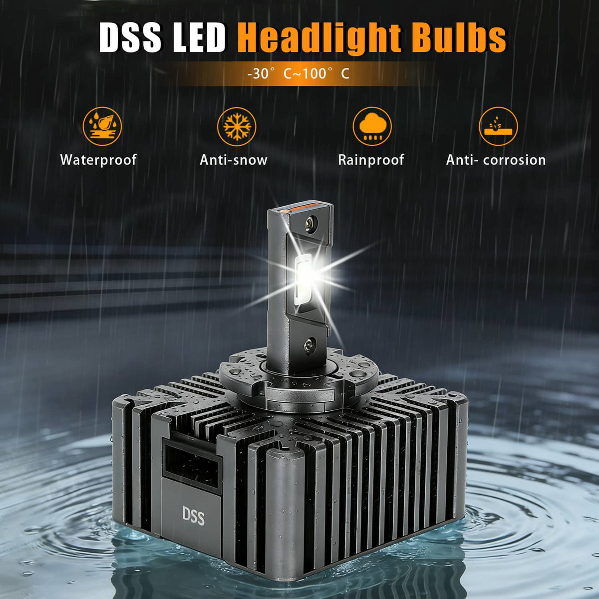 Solidspare 2Pcs D5S LED Headlight Bulbs Hi-Lo for 2016-18 Chevy Silverado 1500 Replace HID