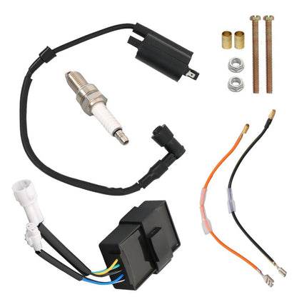 Solidspare Ignition Coil CDI Spark Plug Kit For Kawasaki Bayou300 KLF300B 1988-2004