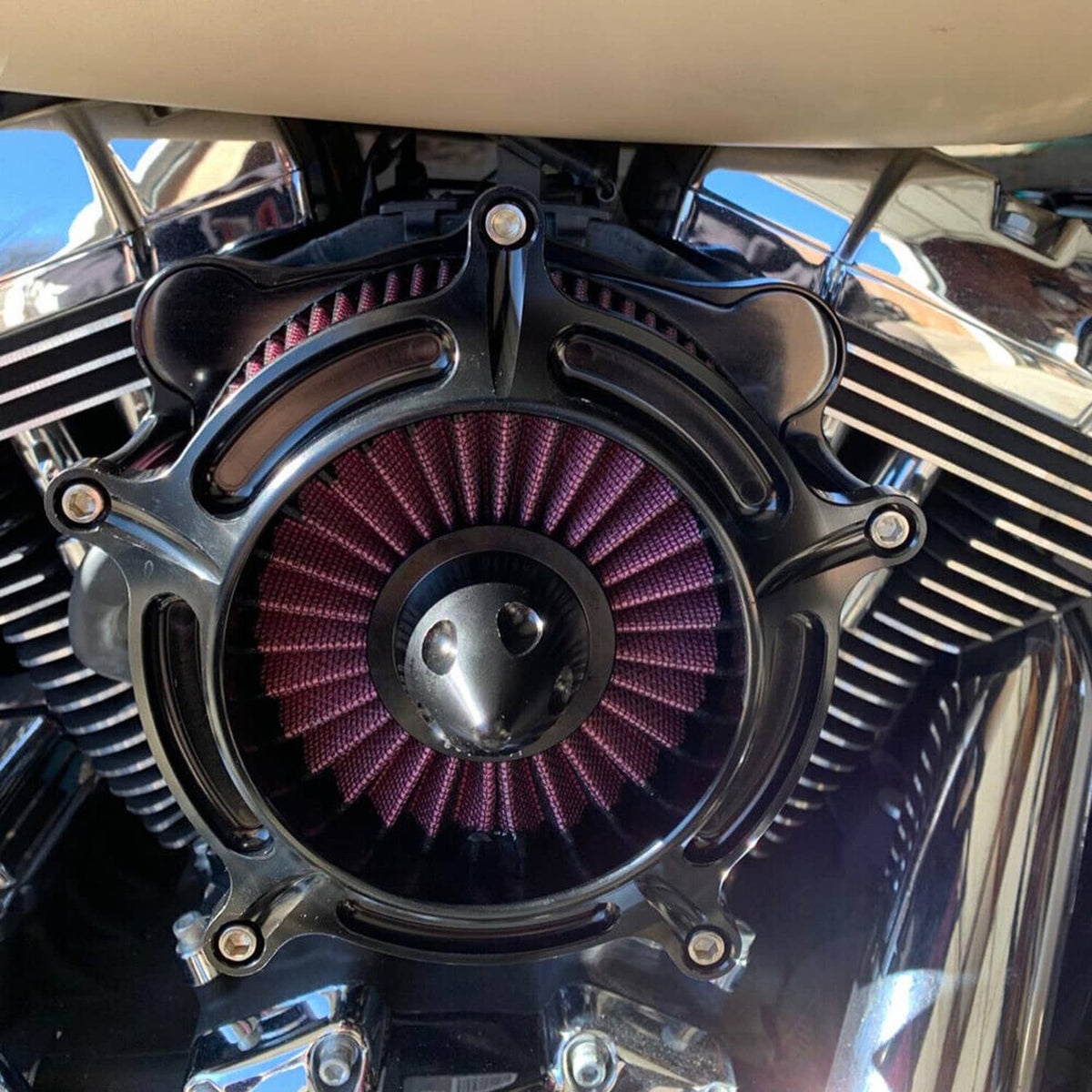 Solidspare Air Cleaner Intake Filter Kit For Harley Road Street Electra Glide Touring 97-07