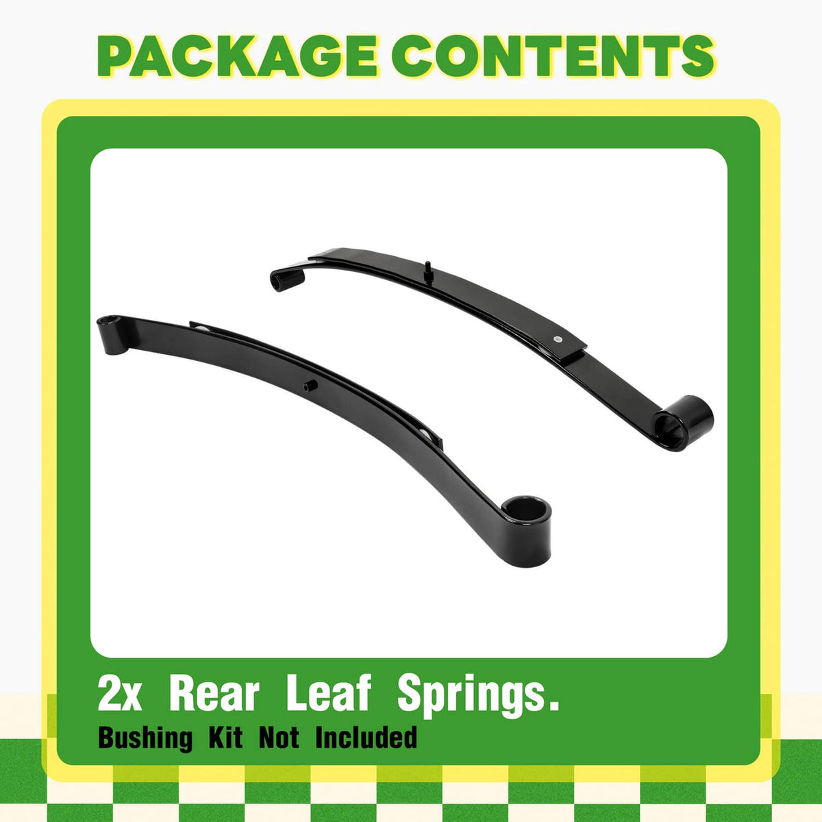 Solidspare Heavy Duty Golf Cart Rear Leaf Spring Kit (2 Leaf ) For EZGO RXV 2008+, Set of 2
