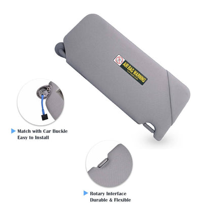 Solidspare 1 Pair Gray Sun Visor For Honda Accord 2008-17 83280-TA5-A51ZA w/ Light & Mirror