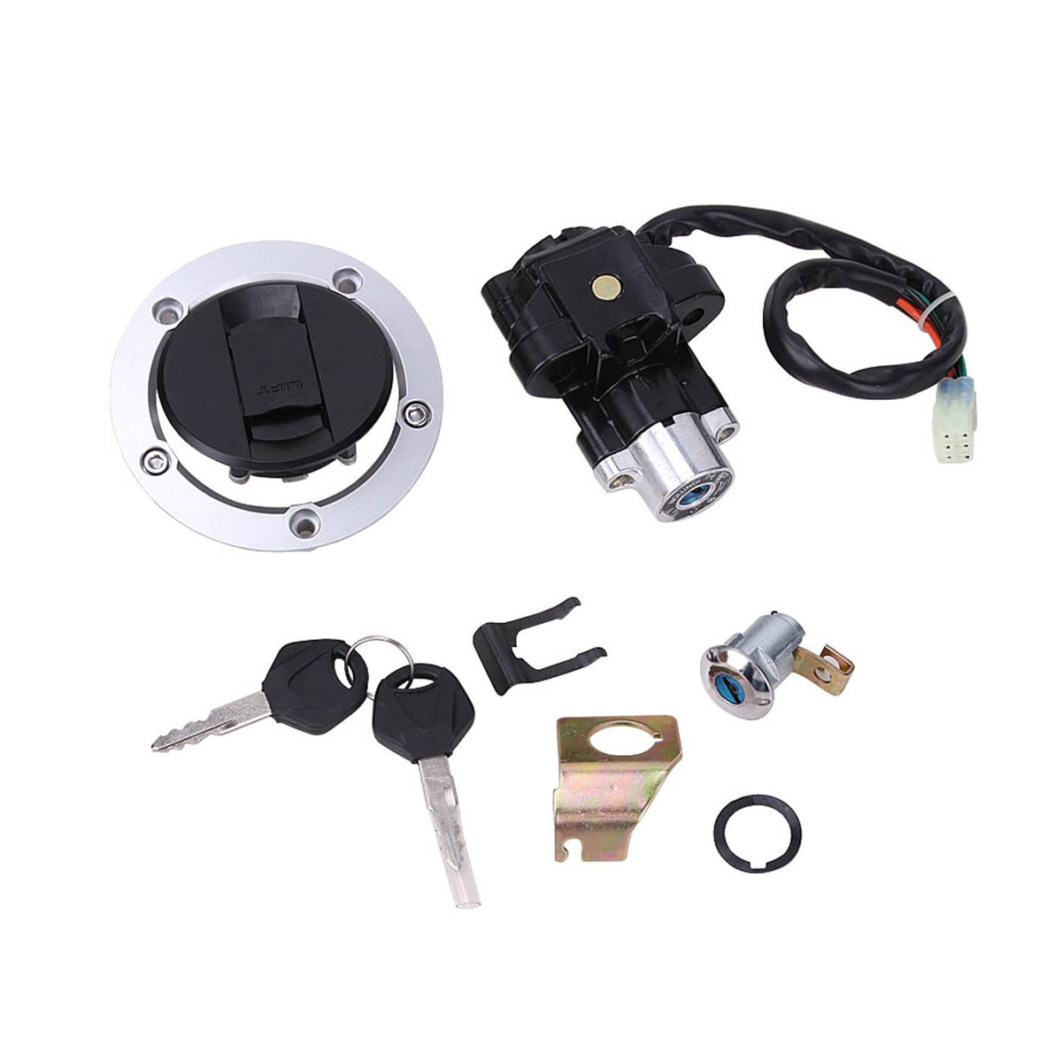 Solidspare Ignition Switch Fuel Gas Tank Cap Lock Keys for Suzuki GSF650 1200 1250 Bandit