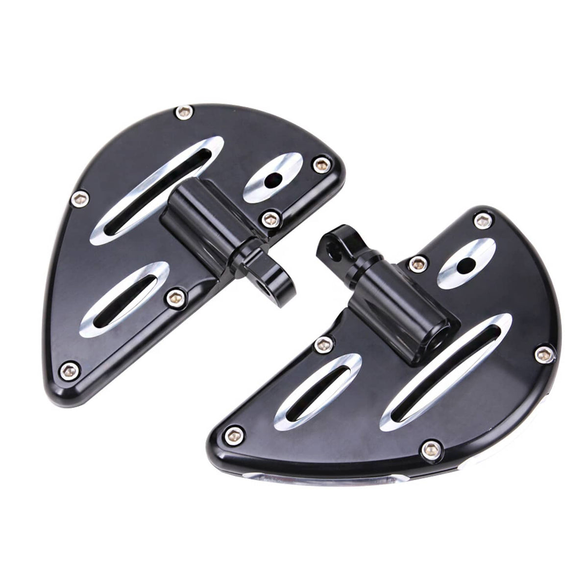 Solidspare Black Front&Rear Passenger Floorboards Foot Pegs For Harley Touring Dyna Softail