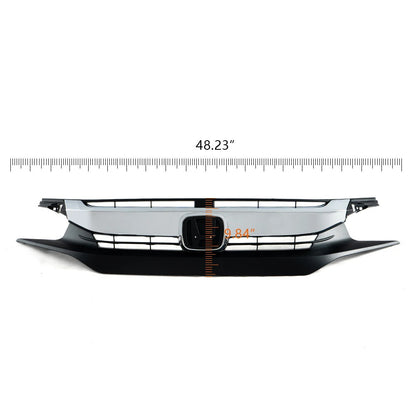 For 2016 2017 2018 Honda Civic 10th Sedan Front Upper Bumper Chrome Grill Grille