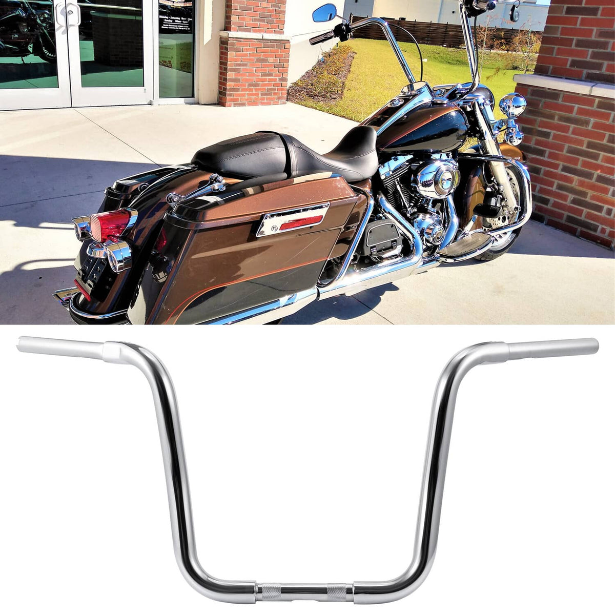 Solidspare 14" Rise Ape Hanger Handlebar Fat 1-1/4" For Harley Sportster Softail Road King