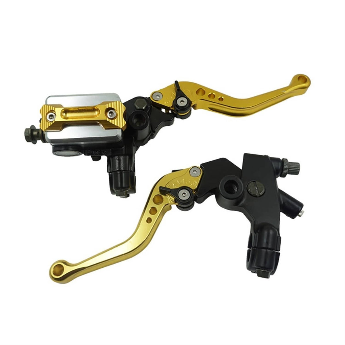 Solidspare 7/8'' 22mm Blue Motorcycle Brake Clutch Master Cylinder Lever Set
