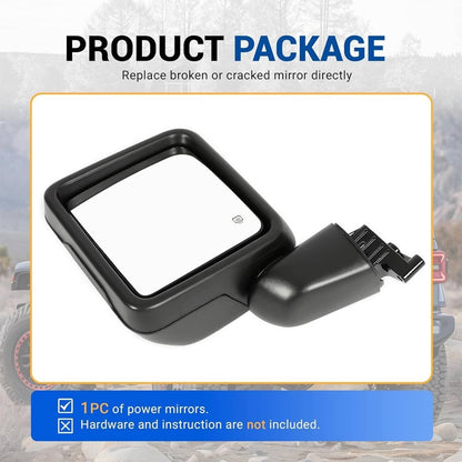 Solidspare Left Driver Side Power Heated Mirror Rear For 2018-2024 Jeep Wrangler Gladiator
