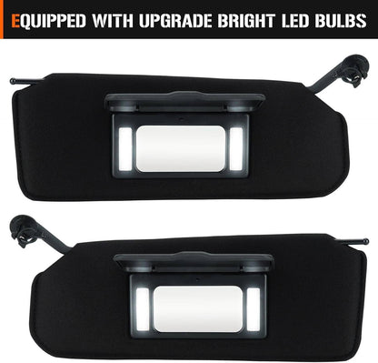 Solidspare Pair Updated Sun Visors Sun Shades W/Bright LED Light For 1997-2004 Corvette C5