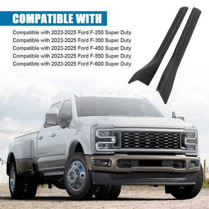 Solidspare Center Console Padded Black Leather Trim For 2023-2024 Ford Super Duty Limited