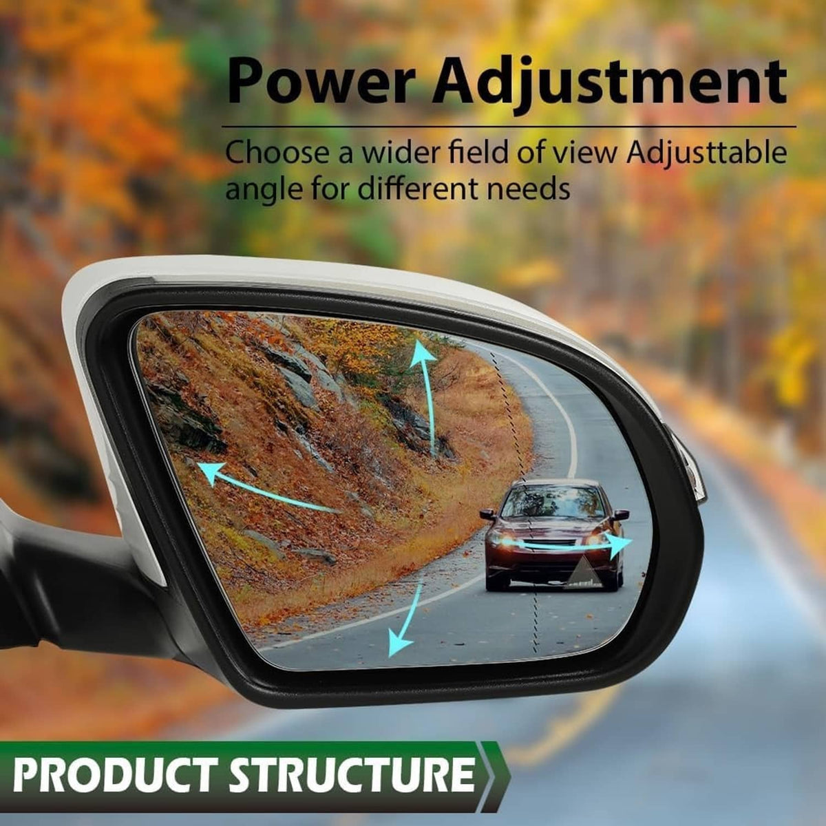 Solidspare New Right Side Mirror Heated Blind Spot For 2016-2021 GLC Class GLC300 Mercedes