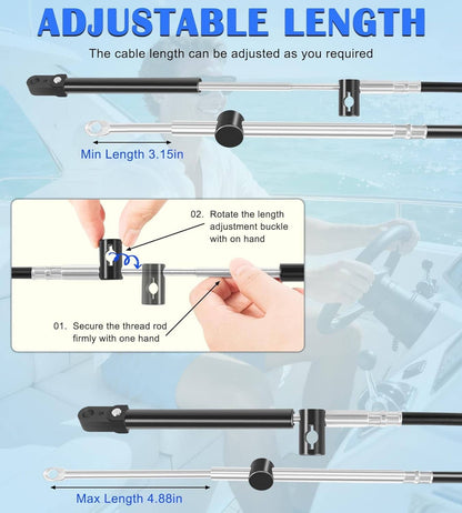 Solid Spare 15ft Gen1 Boat Throttle&Shift Cables for Mercury Outboard 600A Series Controller