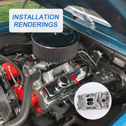 Solidspare Dual Plane Intake Manifold For 1957 1958-1995 Small Block Chevy SBC 350 400