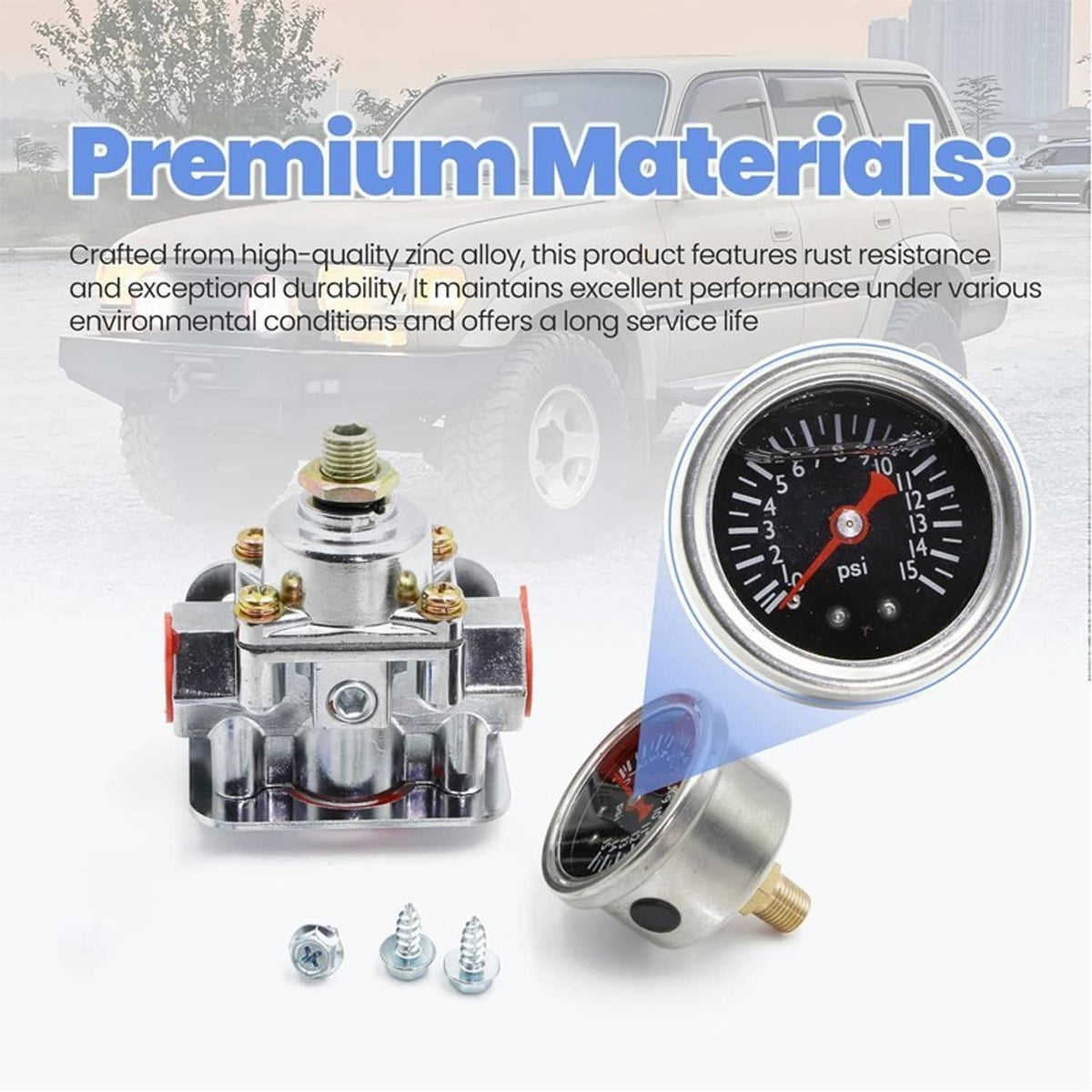 Solidspare New 12-804 Low Fuel Pressure Regulator Gauge Fit for Carburetor Carb Quick Fuel